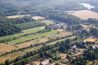 Aerial view of Combreux in the state Loiret, France
