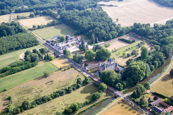 Oblique view of Combreux in the state Loiret, France