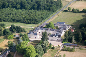 Aerial photograpy of Castle of Combreux in Combreux in the state Loiret, France
