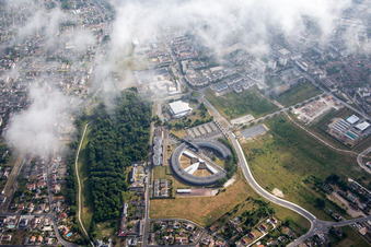 Circle shaped School building of the General And Technological High School Durzy in Villemandeur in Centre-Val de Loire, France