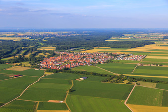 Village view from the southwest in Steinweiler in the state Rhineland-Palatinate, Germany