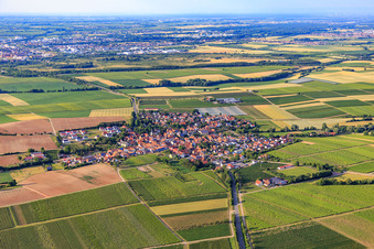 Aerial view of Village view from the south in Impflingen in the state Rhineland-Palatinate, Germany