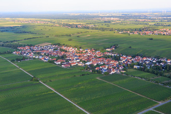 View of the winegrowing village from the northwest in Roschbach in the state Rhineland-Palatinate, Germany