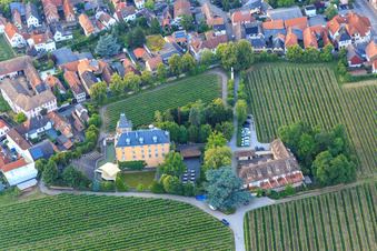 Aerial view of Hotel Schloß Edesheim, Private Hotels Dr. Lohbeck GmbH & Co. KG in Edesheim in the state Rhineland-Palatinate, Germany