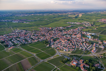 Aerial view of Maikammer in the state Rhineland-Palatinate, Germany