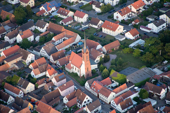 Aerial view of District Niederhochstadt in Hochstadt in the state Rhineland-Palatinate, Germany