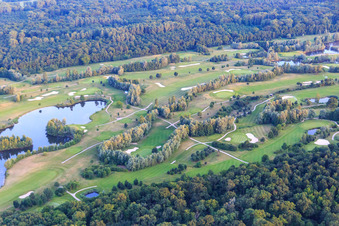 Aerial view of Golf Course Landgut Dreihof - GOLF absolute in the district Dreihof in Essingen in the state Rhineland-Palatinate, Germany