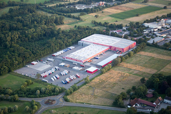Building of the construction market of Hornbach Zentrale in the district Industriegebiet Bornheim in Bornheim in the state Rhineland-Palatinate