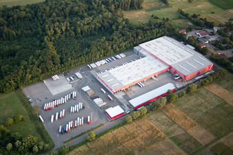 Hornbach Logistics Center in the district Dreihof in Essingen in the state Rhineland-Palatinate, Germany