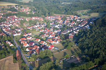 Aerial view of Scheibenhard in the state Bas-Rhin, France
