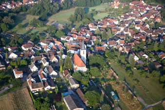 Aerial photograpy of Scheibenhard in the state Bas-Rhin, France