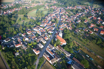 Oblique view of Scheibenhard in the state Bas-Rhin, France