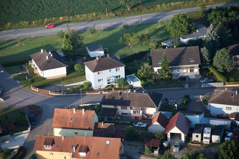 Scheibenhard in the state Bas-Rhin, France from the plane