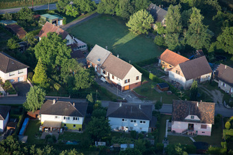 Bird's eye view of Scheibenhard in the state Bas-Rhin, France