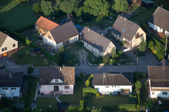 Scheibenhard in the state Bas-Rhin, France viewn from the air