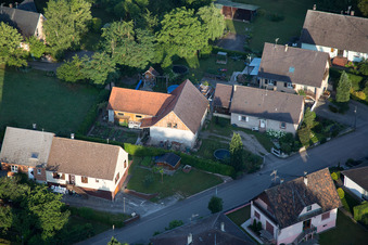 Aerial photograpy of Scheibenhard in the state Bas-Rhin, France