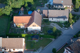 Scheibenhard in the state Bas-Rhin, France from the plane