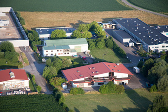 Scheibenhard in the state Bas-Rhin, France seen from a drone