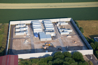 Aerial view of Scheibenhard in the state Bas-Rhin, France