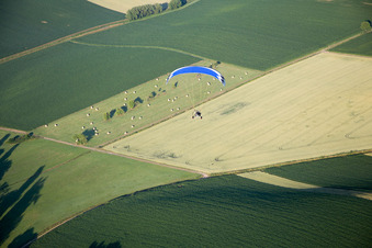 Neewiller-près-Lauterbourg in the state Bas-Rhin, France from the plane