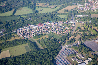 Bird's eye view of Oberhoffen-sur-Moder in the state Bas-Rhin, France