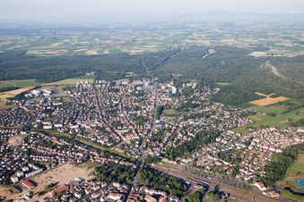 Oblique view of Town View of the streets and houses of the residential areas in Haguenau in Grand Est, France