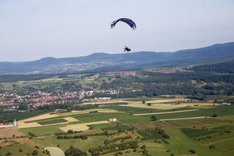 Aerial view of Gœrsdorf in the state Bas-Rhin, France