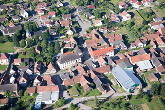 Steinseltz in the state Bas-Rhin, France seen from above