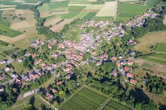 Agricultural fields and farmland in Oberhoffen-lès-Wissembourg in the state Bas-Rhin, France