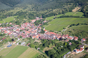 Aerial view of Rott in the state Bas-Rhin, France