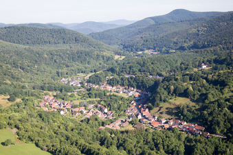 Aerial view of Weiler in the state Bas-Rhin, France