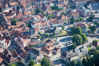 Bird's eye view of Wissembourg in the state Bas-Rhin, France