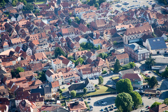 Wissembourg in the state Bas-Rhin, France viewn from the air