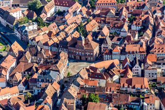 Circular Place in front of Tourist Office in Wissembourg in Grand Est, France