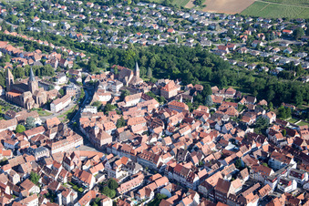 Wissembourg in the state Bas-Rhin, France from above