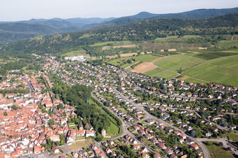 Wissembourg in the state Bas-Rhin, France viewn from the air