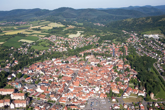 Drone recording of Wissembourg in the state Bas-Rhin, France