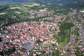 Wissembourg in the state Bas-Rhin, France from the drone perspective