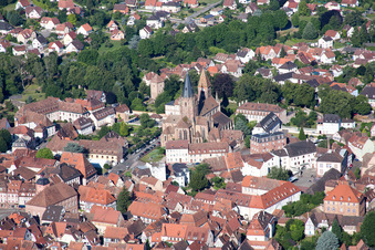 Wissembourg in the state Bas-Rhin, France from a drone