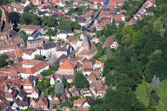Wissembourg in the state Bas-Rhin, France seen from a drone