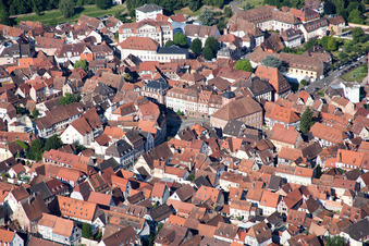 Aerial view of Wissembourg in the state Bas-Rhin, France