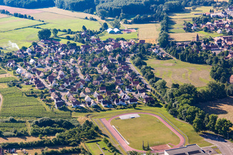 Aerial view of District Altenstadt in Wissembourg in the state Bas-Rhin, France
