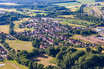 Aerial photograpy of District Altenstadt in Wissembourg in the state Bas-Rhin, France