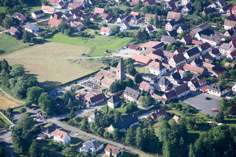 Town View of the streets and houses of the residential areas in Altenstadt in Grand Est, France