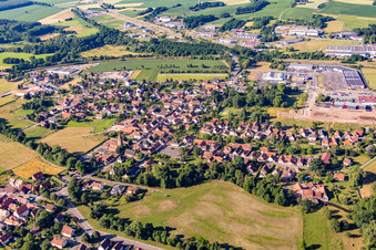 Oblique view of District Altenstadt in Wissembourg in the state Bas-Rhin, France