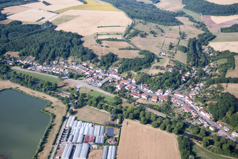 Aerial view of Crévéchamps in the state Meurthe et Moselle, France