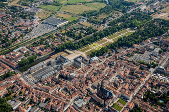 Building complex in the park of the castle Schloss Luneville in Luneville in Grand Est, France