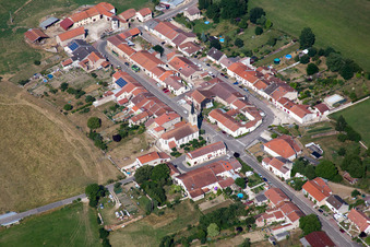 Aerial view of Buissoncourt in the state Meurthe et Moselle, France