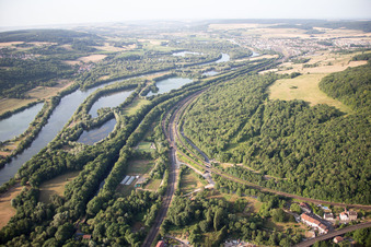 Arnaville in the state Meurthe et Moselle, France seen from above