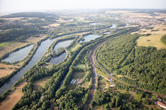 Arnaville in the state Meurthe et Moselle, France from the plane